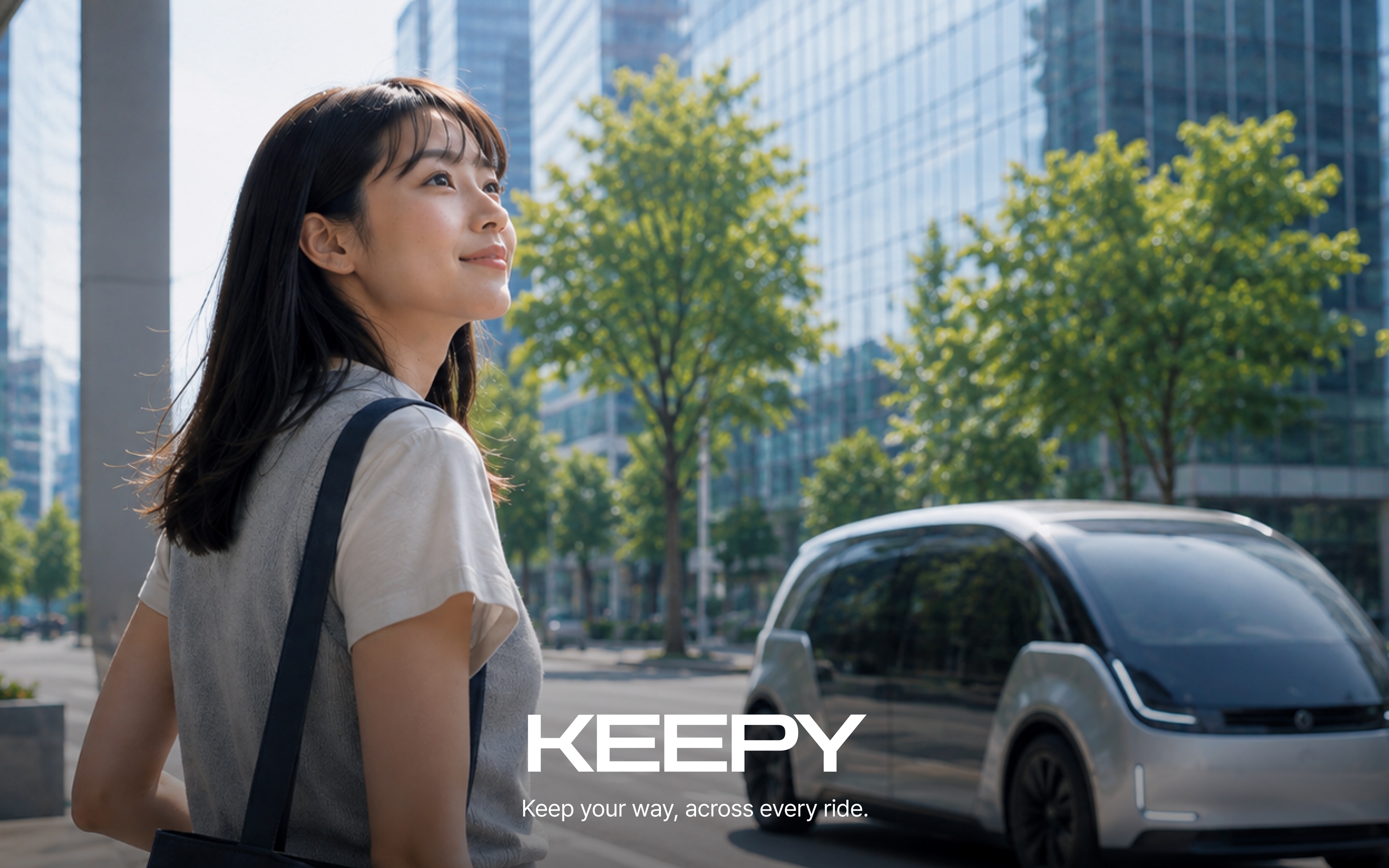 개인화된 이동을 위한 차량과 사용자를 담은 KEEPY 표지